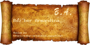 Báber Armandina névjegykártya